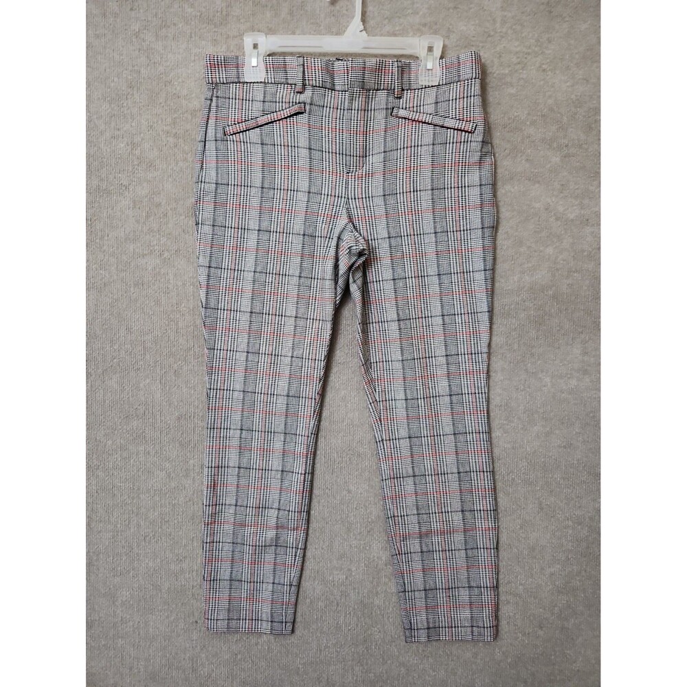 Gap Signature Skinny Ankle Pants Womens 10 Glen Plaid Stretch NEW